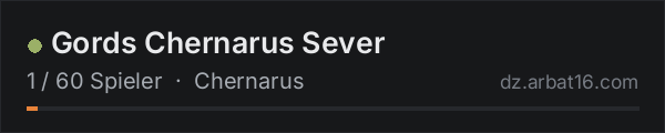 Gords Chernarus Sever in der DayZ-Serverliste von AR16