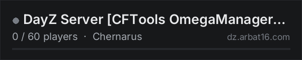 DayZ Server [CFTools OmegaManager-Deployed #test] on the AR16 DayZ server list