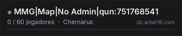 MMG|Map|No Admin|qun:751768541 na lista de servidores de DayZ da AR16