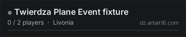 Twierdza Plane Event fixture on the AR16 DayZ server list