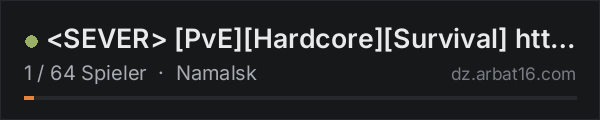 <SEVER> PvEHardcoreSurvival https://discord.gg/9hs6YBzfZu in der DayZ-Serverliste von AR16