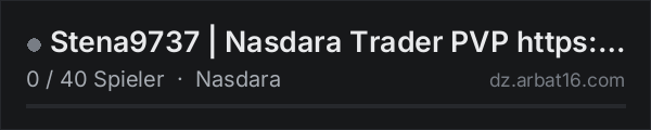 Stena9737 | Nasdara Trader PVP https://discord.gg/ZSnyDFxhT in der DayZ-Serverliste von AR16