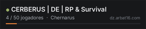 CERBERUS | DE | RP & Survival na lista de servidores de DayZ da AR16