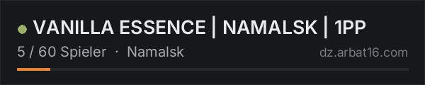 VANILLA ESSENCE | NAMALSK | 1PP in der DayZ-Serverliste von AR16