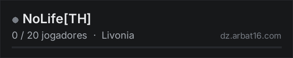 NoLifeTH na lista de servidores de DayZ da AR16