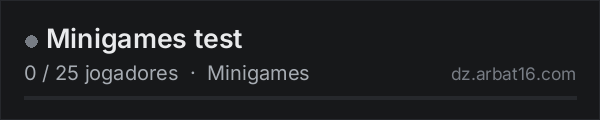Minigames test na lista de servidores de DayZ da AR16