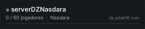 serverDZNasdara na lista de servidores de DayZ da AR16