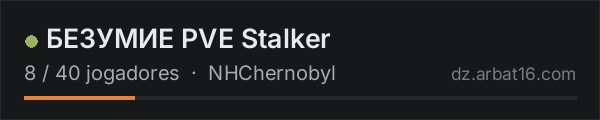 БЕЗУМИЕ PVE Stalker na lista de servidores de DayZ da AR16