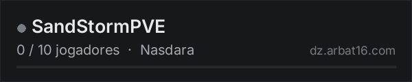 SandStormPVE na lista de servidores de DayZ da AR16