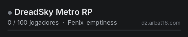 DreadSky Metro RP na lista de servidores de DayZ da AR16
