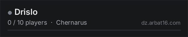 Drislo on the AR16 DayZ server list