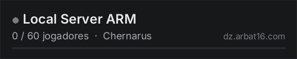 Local Server ARM na lista de servidores de DayZ da AR16