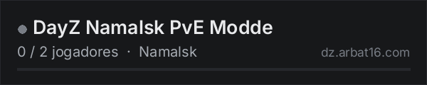 DayZ Namalsk PvE Modde na lista de servidores de DayZ da AR16