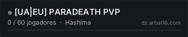 [UA|EU] PARADEATH PVP na lista de servidores de DayZ da AR16