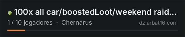 100x all car/boostedLoot/weekend raid/bunker/FR na lista de servidores de DayZ da AR16