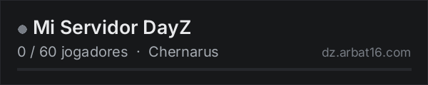 Mi Servidor DayZ na lista de servidores de DayZ da AR16