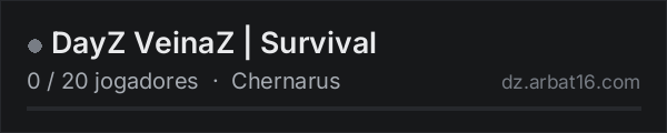 DayZ VeinaZ | Survival na lista de servidores de DayZ da AR16