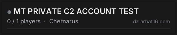 MT PRIVATE C2 ACCOUNT TEST on the AR16 DayZ server list