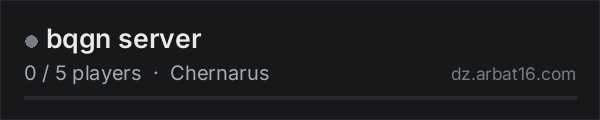 bqgn server on the AR16 DayZ server list