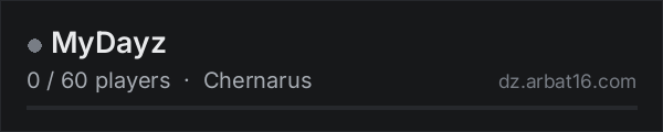 MyDayz on the AR16 DayZ server list