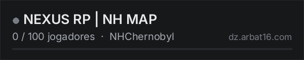NEXUS RP | NH MAP na lista de servidores de DayZ da AR16