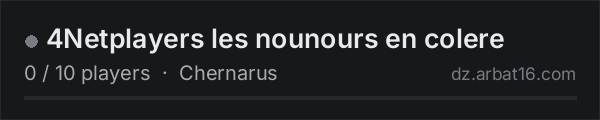 4Netplayers les nounours en colere on the AR16 DayZ server list