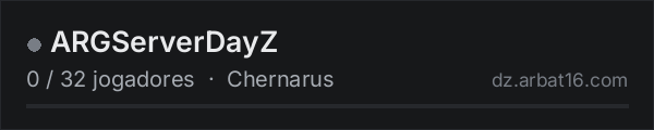 ARGServerDayZ na lista de servidores de DayZ da AR16