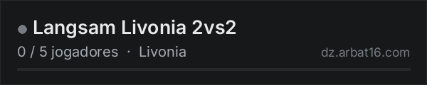 Langsam Livonia 2vs2 na lista de servidores de DayZ da AR16