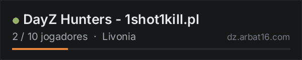 DayZ Hunters - 1shot1kill.pl na lista de servidores de DayZ da AR16
