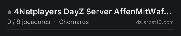 4Netplayers DayZ Server AffenMitWaffen Training na lista de servidores de DayZ da AR16