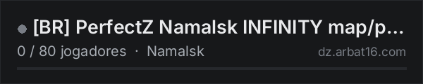 BR PerfectZ Namalsk INFINITY map/part/codelock PVP na lista de servidores de DayZ da AR16