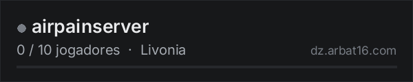 airpainserver na lista de servidores de DayZ da AR16