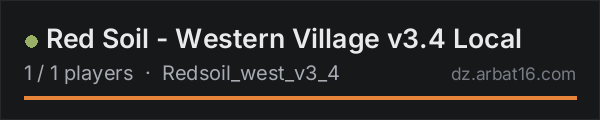 Red Soil - Western Village v3.4 Local on the AR16 DayZ server list