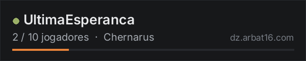 UltimaEsperanca na lista de servidores de DayZ da AR16