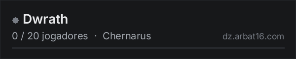 Dwrath na lista de servidores de DayZ da AR16