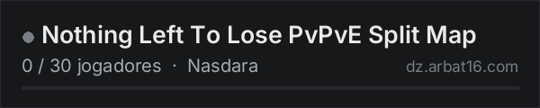 Nothing Left To Lose PvPvE Split Map na lista de servidores de DayZ da AR16