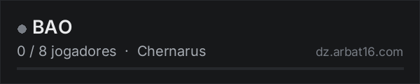 BAO na lista de servidores de DayZ da AR16