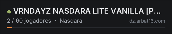 VRNDAYZ NASDARA LITE VANILLA PVP/3PP na lista de servidores de DayZ da AR16
