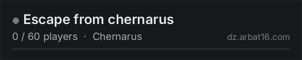 Escape from chernarus on the AR16 DayZ server list