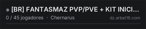 BR FANTASMAZ PVP/PVE + KIT INICIAL + HELI + TRADER na lista de servidores de DayZ da AR16