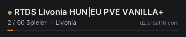 RTDS Livonia HUN|EU PVE VANILLA+ in der DayZ-Serverliste von AR16