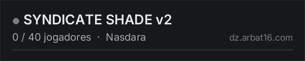 SYNDICATE SHADE v2 na lista de servidores de DayZ da AR16