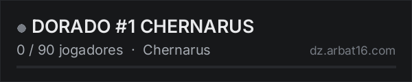 DORADO #1 CHERNARUS na lista de servidores de DayZ da AR16
