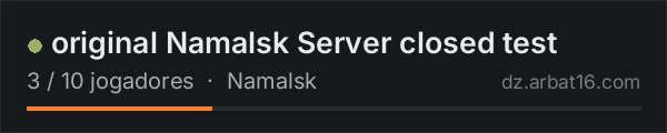original Namalsk Server closed test na lista de servidores de DayZ da AR16