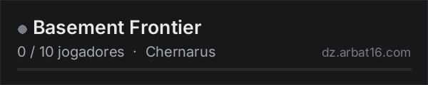 Basement Frontier na lista de servidores de DayZ da AR16