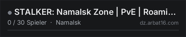 STALKER: Namalsk Zone | PvE | Roaming AI | Trader Camps in der DayZ-Serverliste von AR16