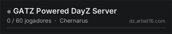 GATZ Powered DayZ Server na lista de servidores de DayZ da AR16