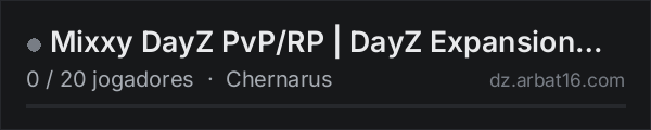 Mixxy DayZ PvP/RP | DayZ Expansion and minimal other mods. na lista de servidores de DayZ da AR16