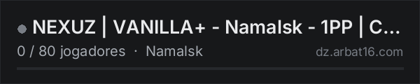 NEXUZ | VANILLA+ - Namalsk - 1PP | Codelock+MAP | na lista de servidores de DayZ da AR16