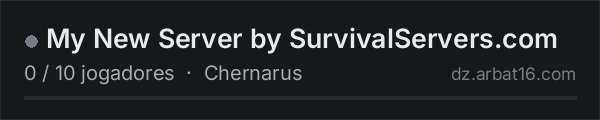 My New Server by SurvivalServers.com na lista de servidores de DayZ da AR16
